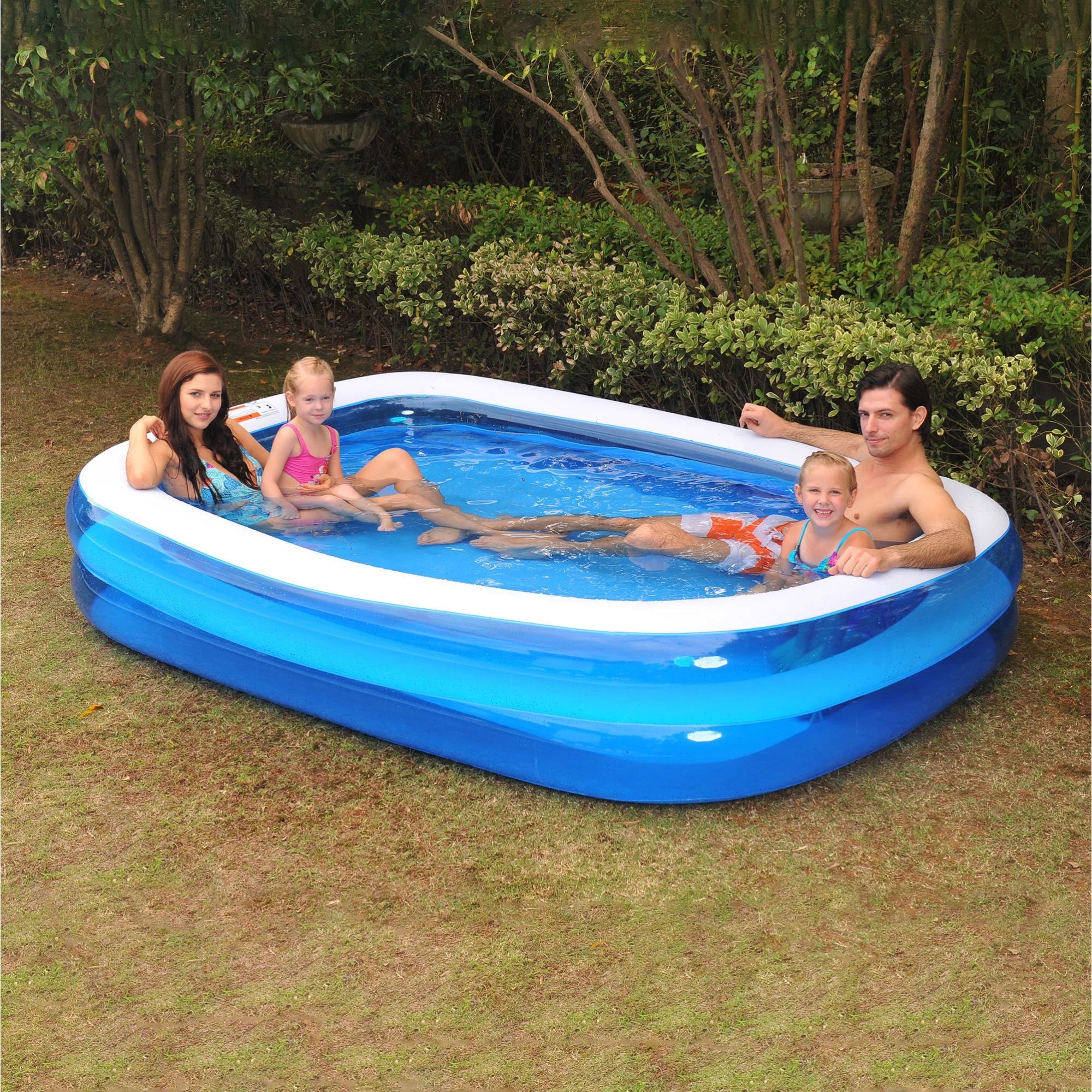 8.5' and Swimming White Rectangular Pool Blue Inflatable