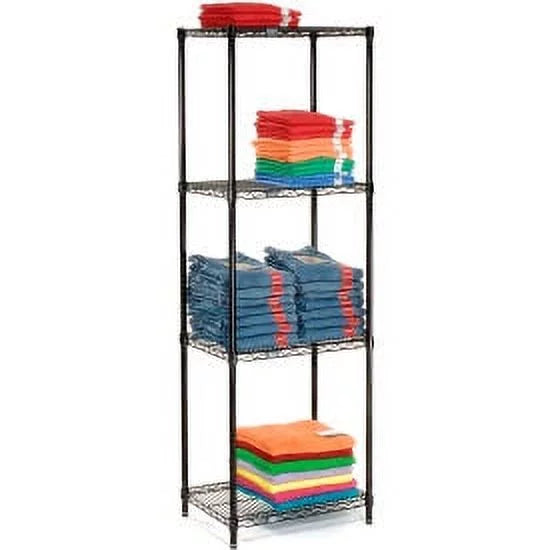 x Nexel 24"D Wire Black 24"W Tier, Unit, 4 Epoxy, Starter x Shelving 54"H
