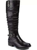 Accent Zip-Up Buckle Block Heel Stretch M Black Side 10 Gore BARETRAPS Round Boots Shoes Pull Toe Tab Womens Onika Cushioned