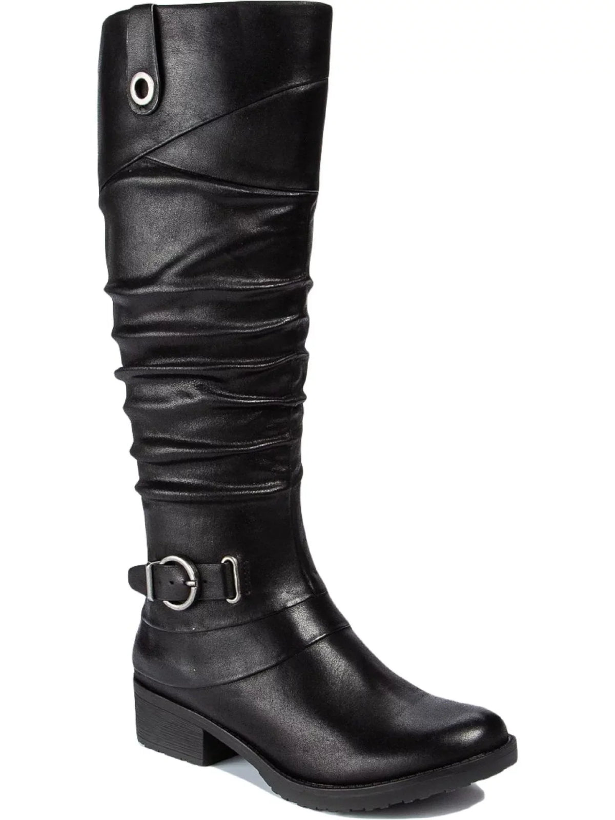 Accent Zip-Up Buckle Block Heel Stretch M Black Side 10 Gore BARETRAPS Round Boots Shoes Pull Toe Tab Womens Onika Cushioned