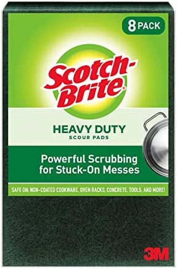 Pads Scour pad Scotch-Brite 8 Heavy Duty, Green, 8 Large