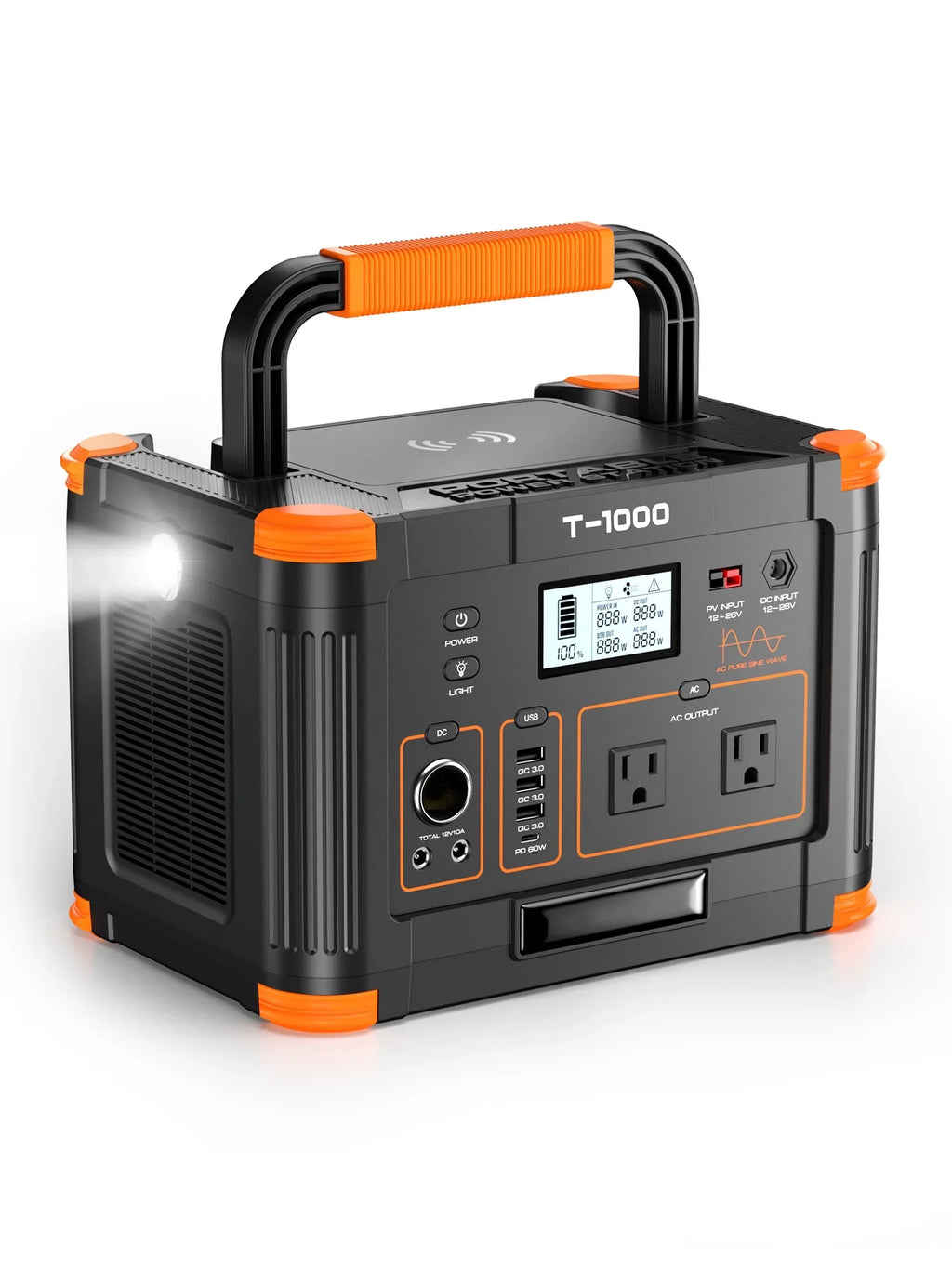 110V Pack RV Battery with BEYGO Powered Outdoor Travel Lithium 60W Power Supply 999Wh Generator Station for AC Portable Van Backup Outlet, Emergency Home Fast Solar Power Camping Charging 1000W PD