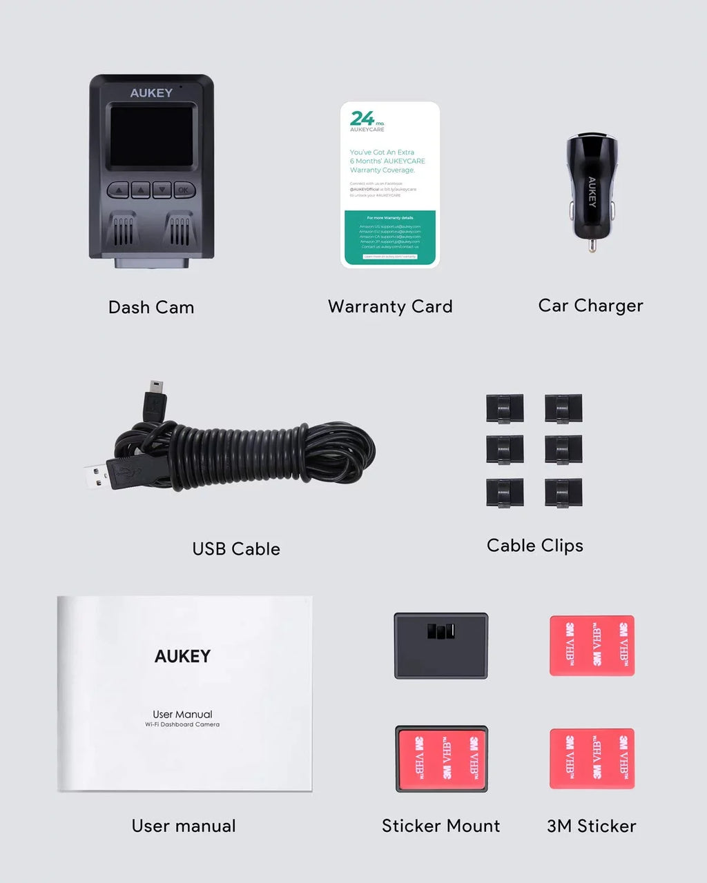 1080P Wide Cam, for AUKEY P Cars, Angle Lens Camera, Black-DR02 Dash Dash Wifi 170-Degree Car 6-Lane FHD Camera