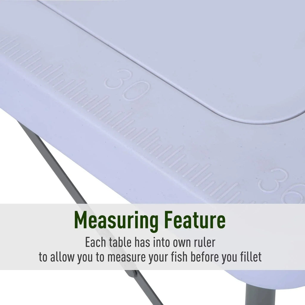 Table Table Outdoor Folding with Basins, Water Camping Sink for Station, Faucet Dual and Picnic, Fish Fishing, 40''