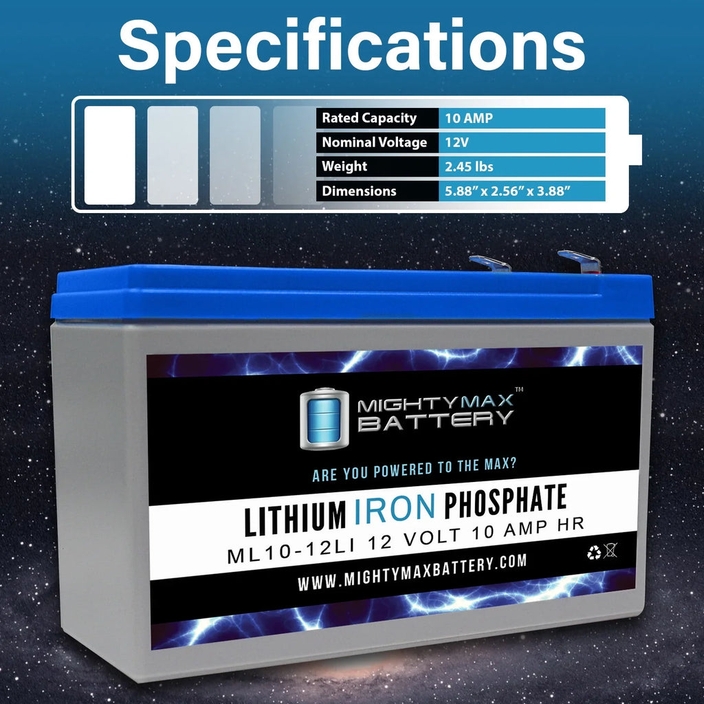 12V Replacement with 3 Battery Marcum Lithium 10AH Pack - VX-1Pro Compatible
