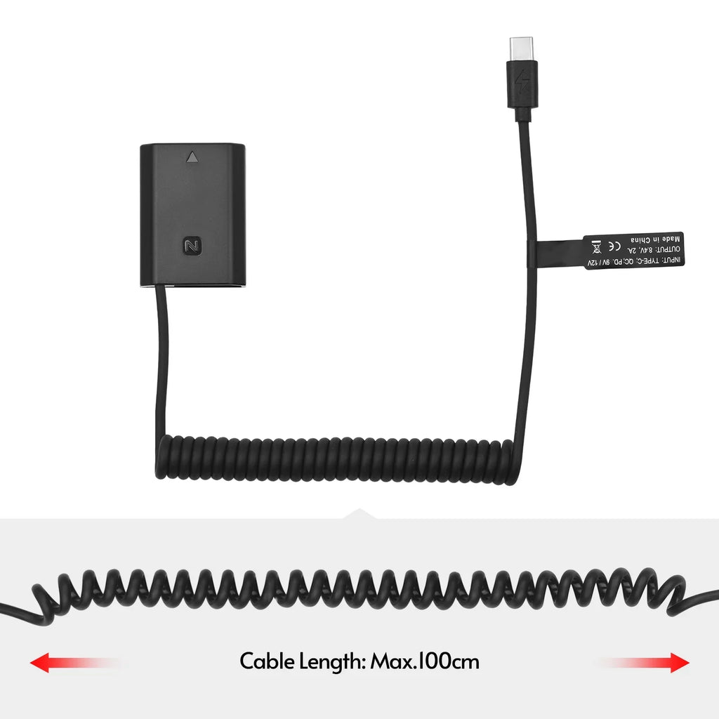 A9II Replacement Alpha FZ100 A6600 A9R Coupler A7III NP for A7SIII A7RIV USB Dummy Adapter, A7C A9 Cameras C A9S Battery Andoer A7RIII