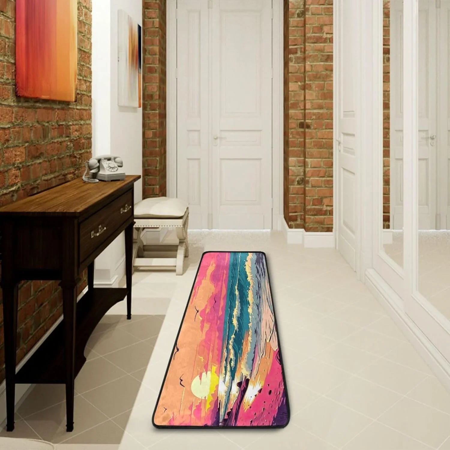 Waves Hallways Ocean Rug Inches#10 Rectangle Washable Non-Slip Living Runner for Rug Room Decor Coolnut Rug 72x24 Bedroom Home Area Bathroom