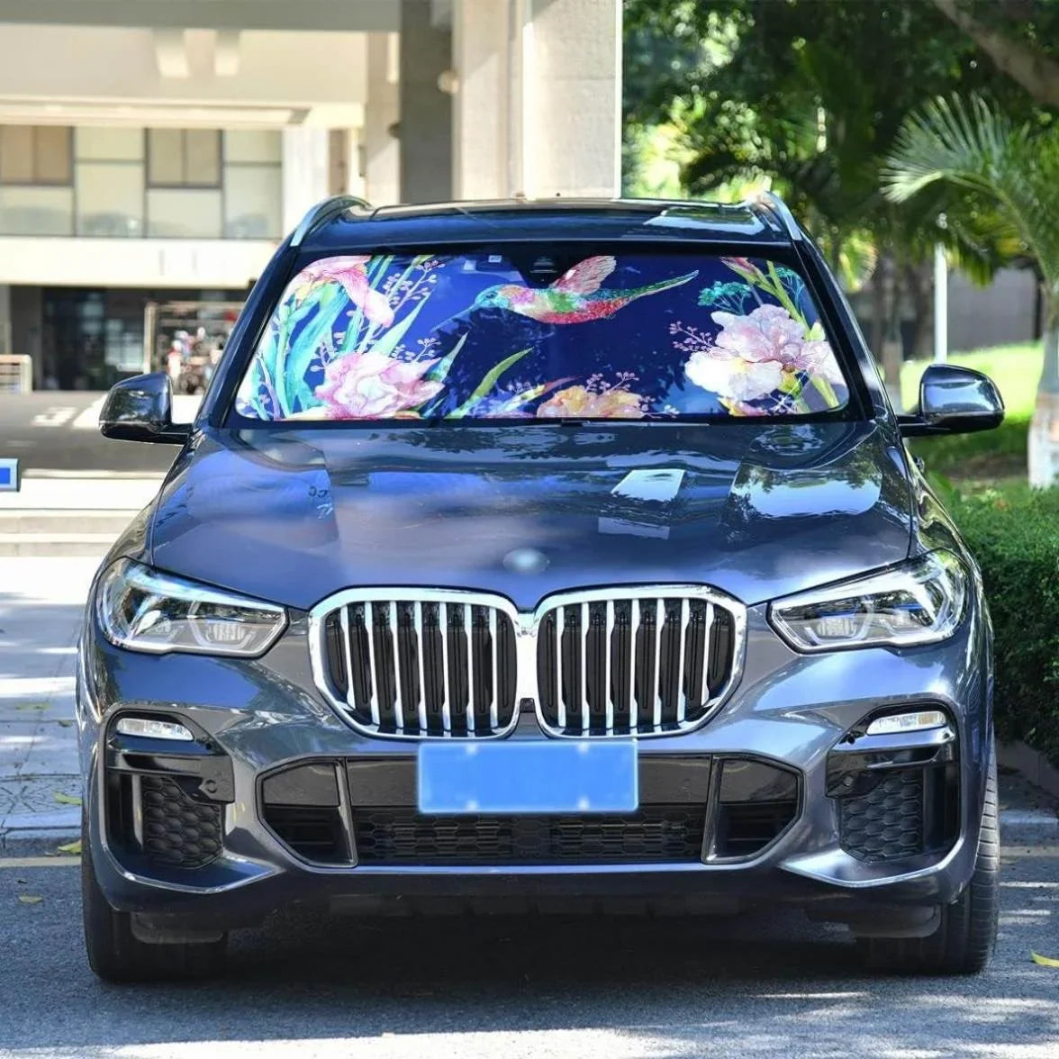 Sun Protector Sun Ray Folding x Windshield Cool Visor 27.6 Front SUV Shade,Blocks Bestwell Flower for Fits Truck,55 Shade UV Car Your to Inch Vehicle Hummingbird Keep Shield Sun