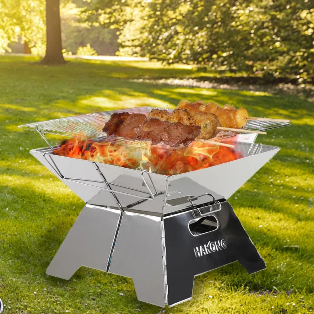 Grill Portable Barbecue and HAKONG BBQ Foldable Traveling Picnic Design for Steel Stainless Perfect