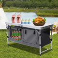 Camp Tailgating Picnic Folding Height Storage Indoor Compartment Table Kitchen Backyards Outdoor with Camping Adjustable BBQ for Table Table Lightweight Perfect