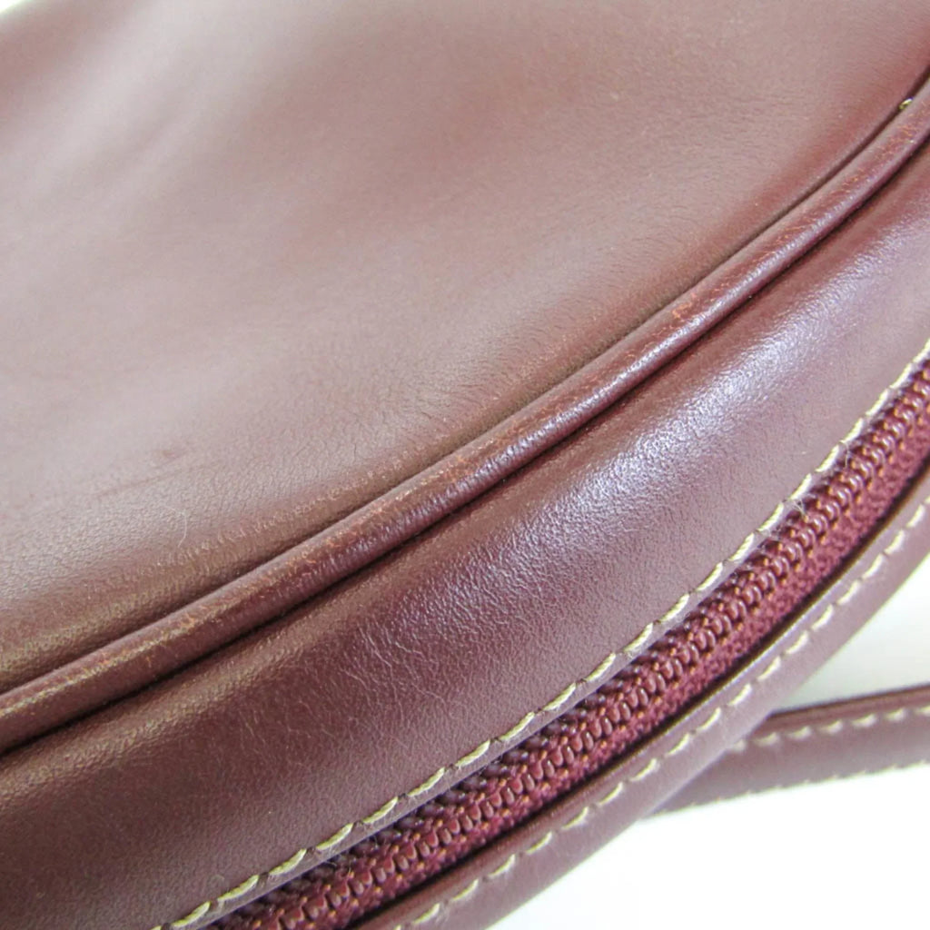 Bordeaux Cartier (Good) Must Leather Bag Women's Pre-Owned Shoulder