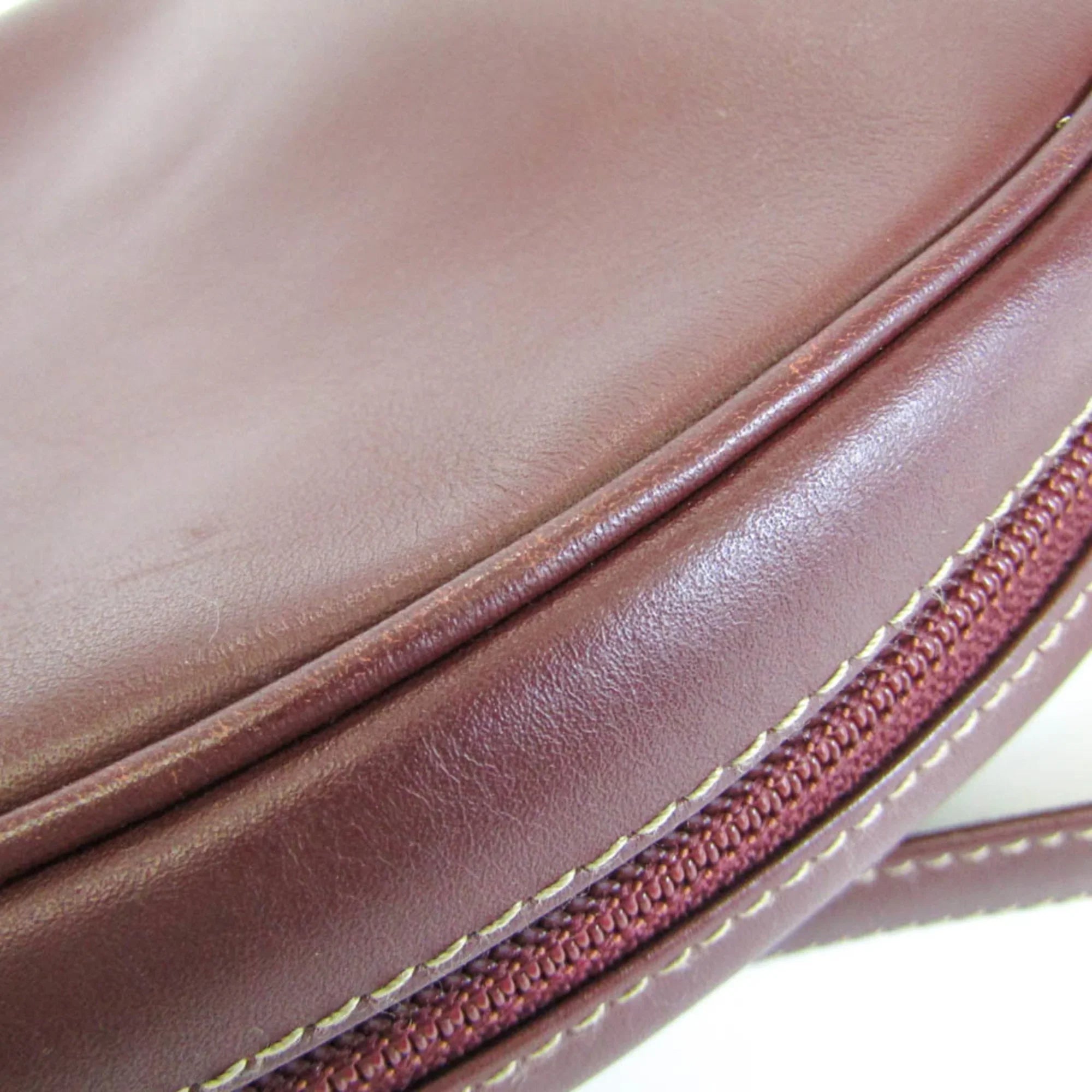 Bordeaux Cartier (Good) Must Leather Bag Women's Pre-Owned Shoulder