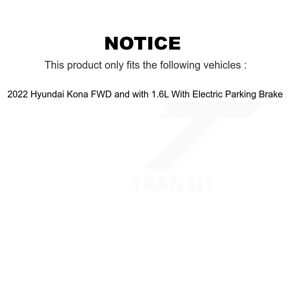Kona KGC-102386 Electric Hyundai Rear Disc Pads - with 2022 Rotors Ceramic FWD Kit Auto Brake Transit And With Parking 1.6L For Coated