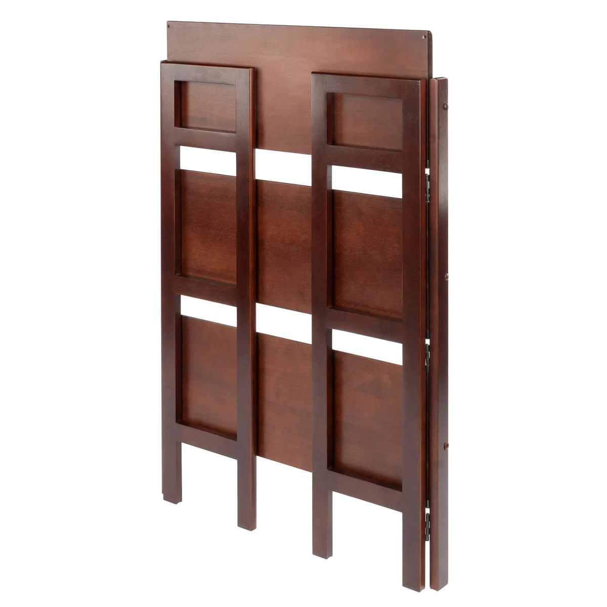 Terry Walnut Foldable Finish 3-Tier Wood Stackable, Shelf, Winsome