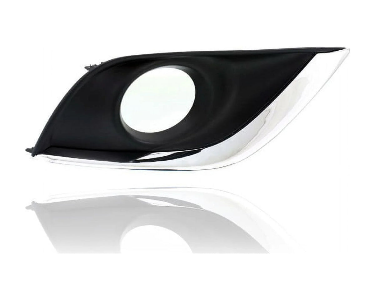 Passenger + Chrome Molding Cover & for Versa Pair, Fog Sedan - Right Light Bezel Hole Set SV/SE/SL- 622576W80A With Driver Black - Compatible/Replacement - '15-19 Left 622566W80A, Nissan