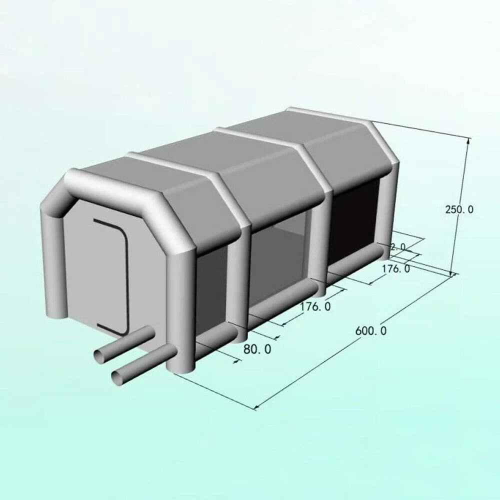 Mobile Inflatable 20x10x8 Paint Tent Spray Filter Booths Portable USA 2 System Car Booth CNCEST Paint FT