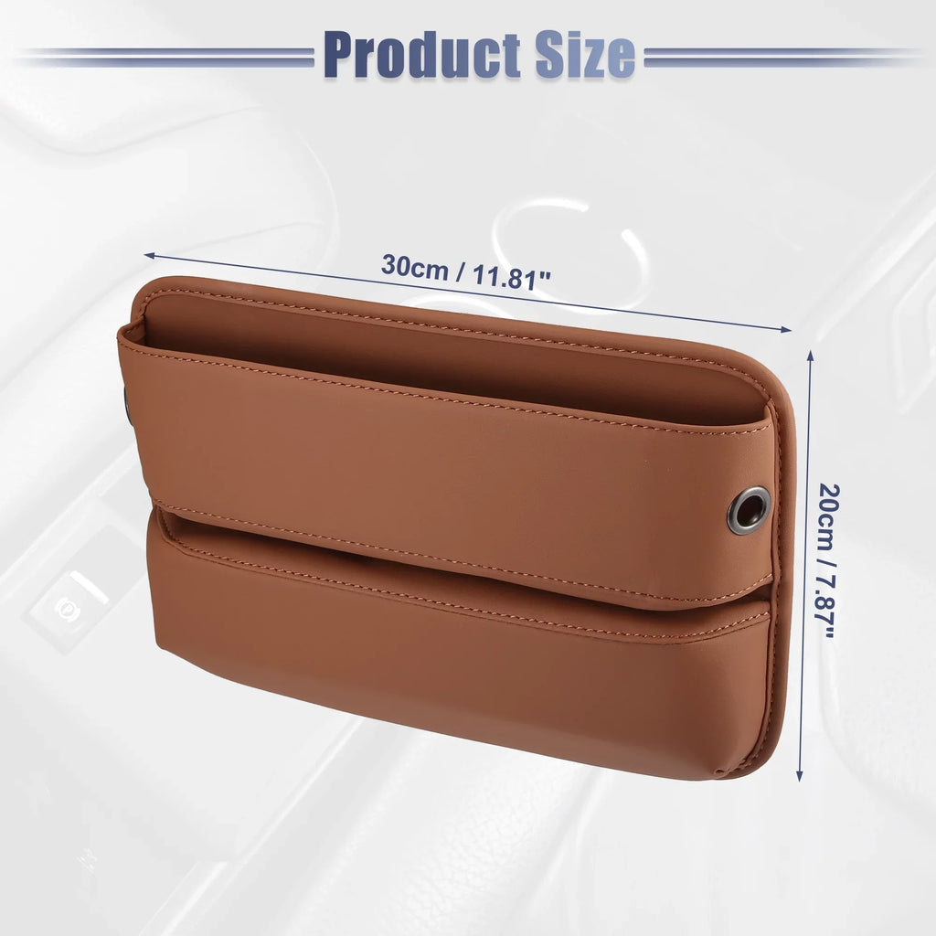 Box Car 2pcs Seat Side Organizer Filler Gap Car Brown Seat Storage Multi-function Console Pocket