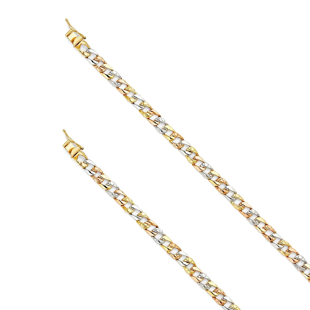 Men’s 7" Jewelry Weight Bracelets | Gift and Gold Stamp for Nugget Cuban 6.3 14k | Chain Elegant Color - Women Link Bracelet for Tri 3C Men| Gold