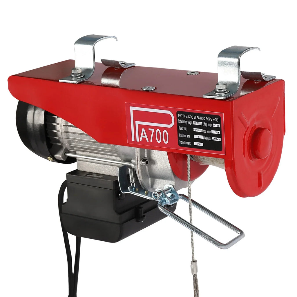 Remote Control Electric Hoist 110V Portable Winch Winch 1543lbs Wire W/ Electric