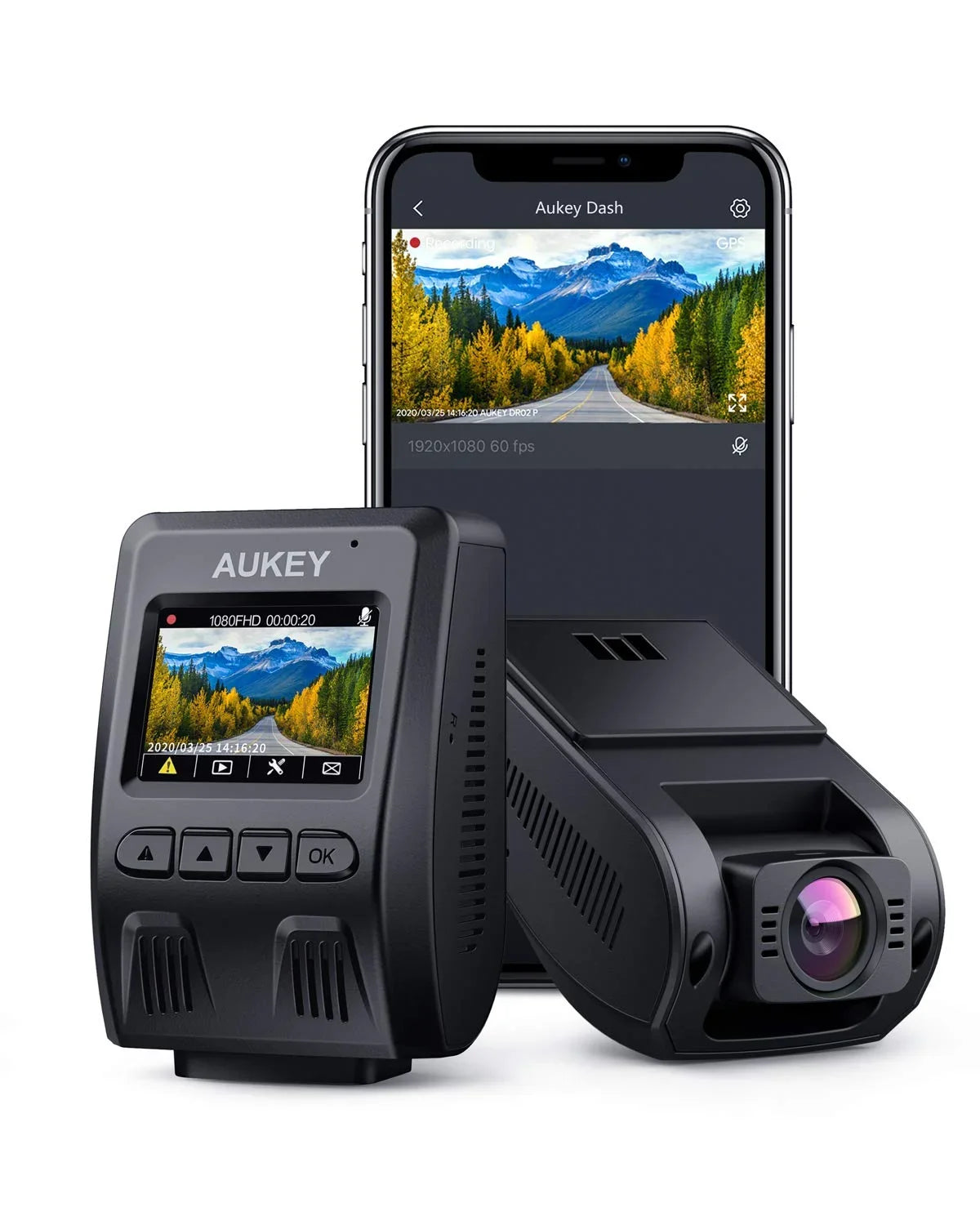 1080P Wide Cam, for AUKEY P Cars, Angle Lens Camera, Black-DR02 Dash Dash Wifi 170-Degree Car 6-Lane FHD Camera
