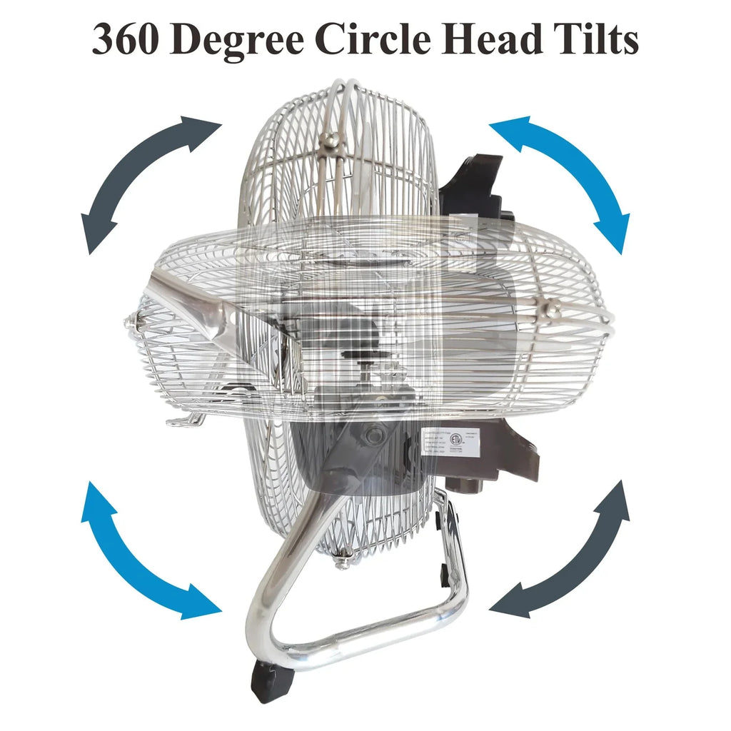 3 Inch Duty F-4122 Fan, Heavy Speed Industrial Aluminum 12 Chrome Optimus