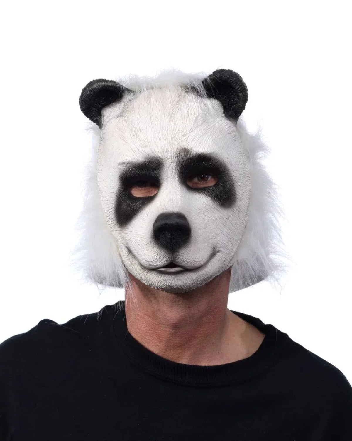 Panda Bear, Black Cute Bear and Mask White