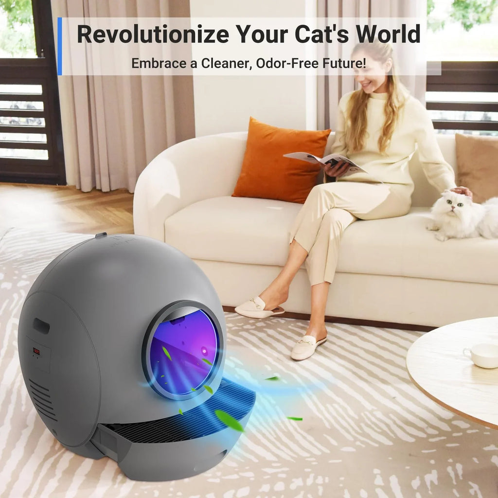 APP PET Cat Box [Upgraded Version] Control Cleaning for Automatic Cat Litter Cats Litter ELS Box Multiple Self