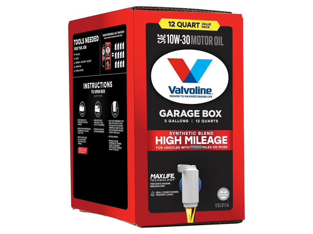 Box 10W-30 Blend Garage 12 Mileage QT Valvoline Motor Synthetic High MaxLife Oil