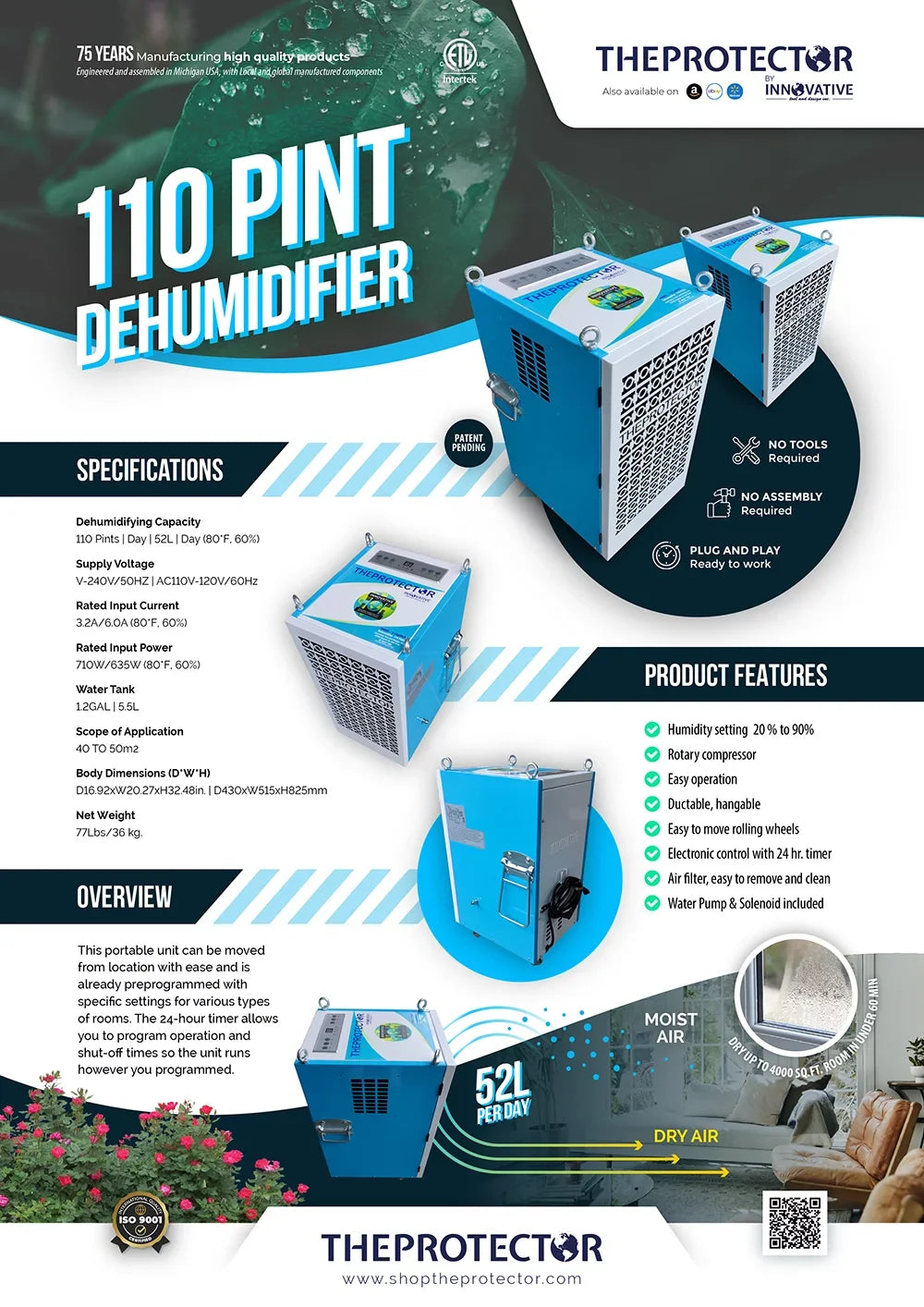 & Pint Commercial Industrial dehumidifier Dehumidifier, 110 Dehumidifier,
