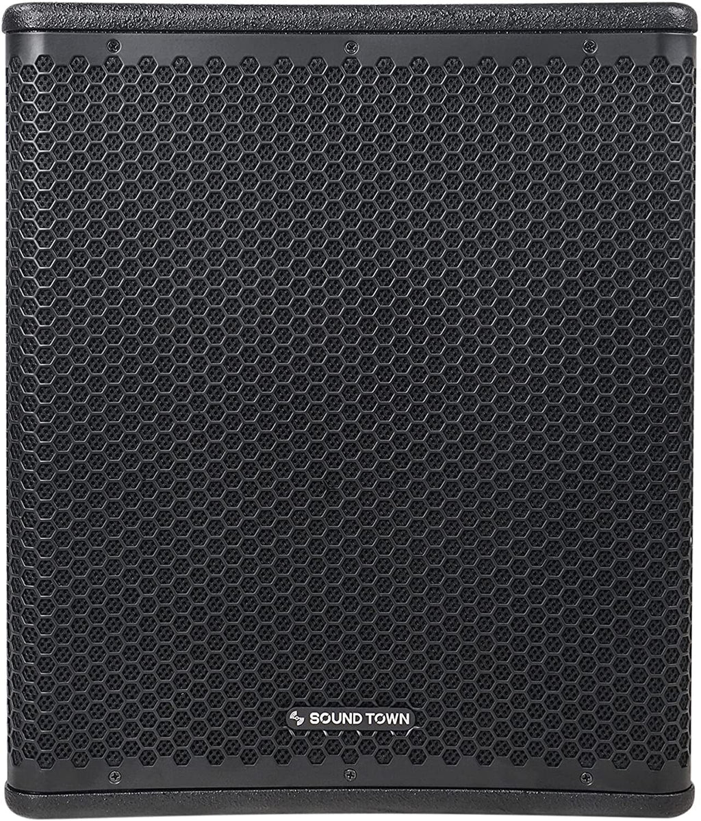Series Class-D 4" Output 15" Selectable 100 Sound Town Modes, Birch Amplifier, Powered with and oz PA/DJ Subwoofer Plywood, LPF DSP Voice Coil, Black OBERON (OBERON-15SPW) Magnet, 1400W