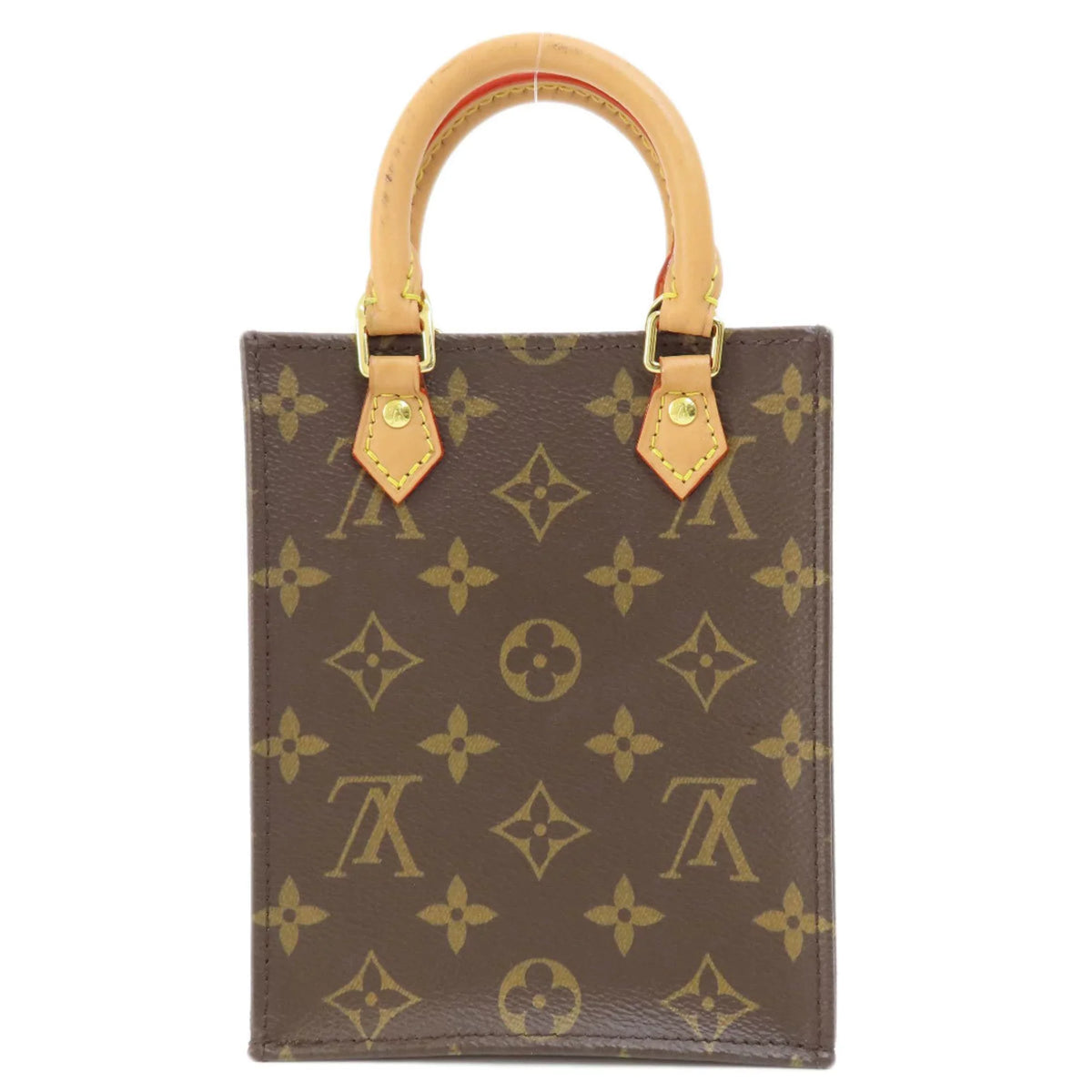 Monogram LOUIS Sac Pla Vuitton VUITTON Women's Petite Canvas Louis (Good) M69442 Handbag Pre-Owned
