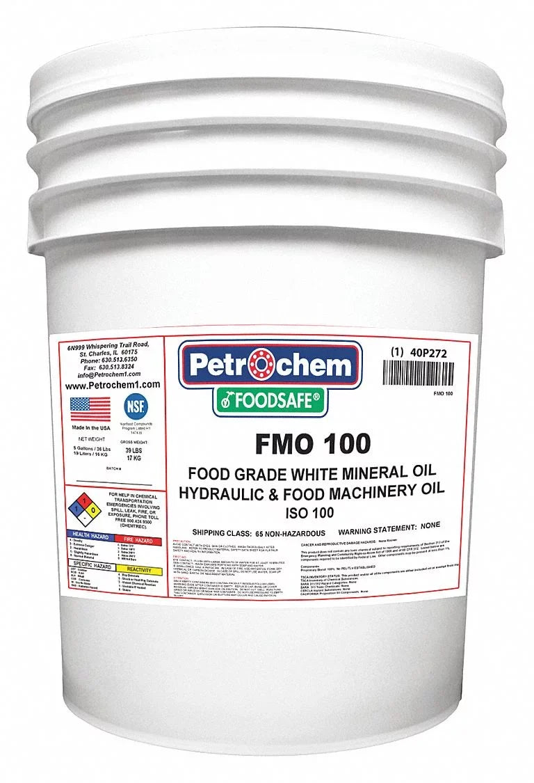 Petrochem 100-005 gal. Mineral FMO Hydraulic Oil,FG,ISO100,5 FOODSAFE