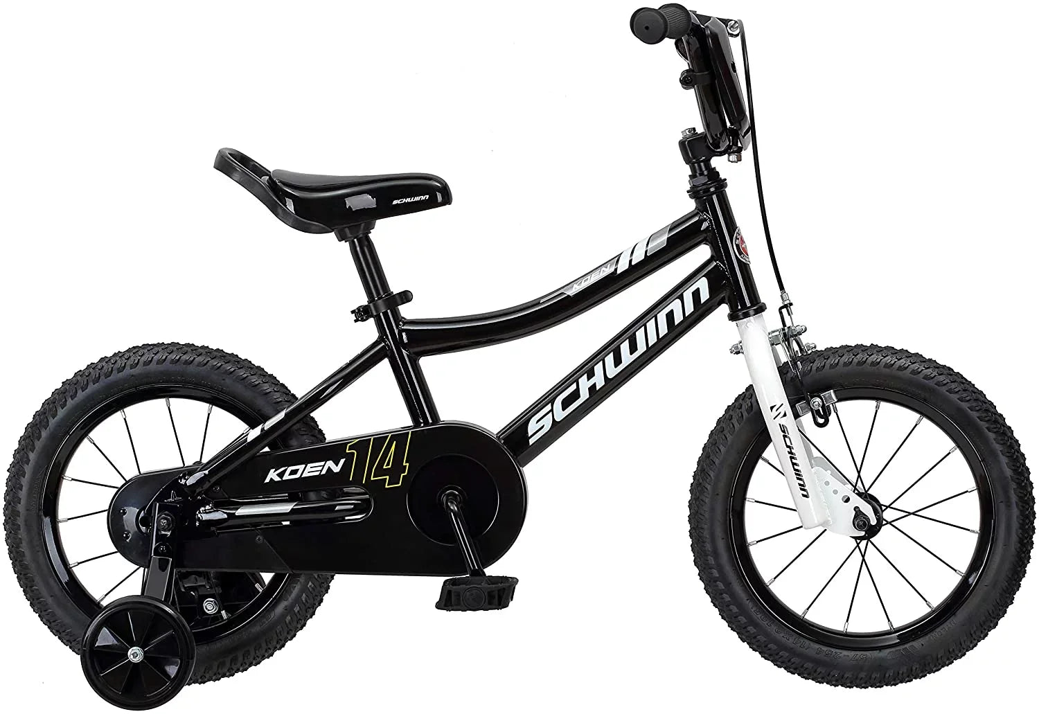 Seat Wheels Toddlers and for Black, Bike Years 2 Koen inch for Adjustable Boys Training Up, Ages Schwinn Kids, and 14 Wheels,