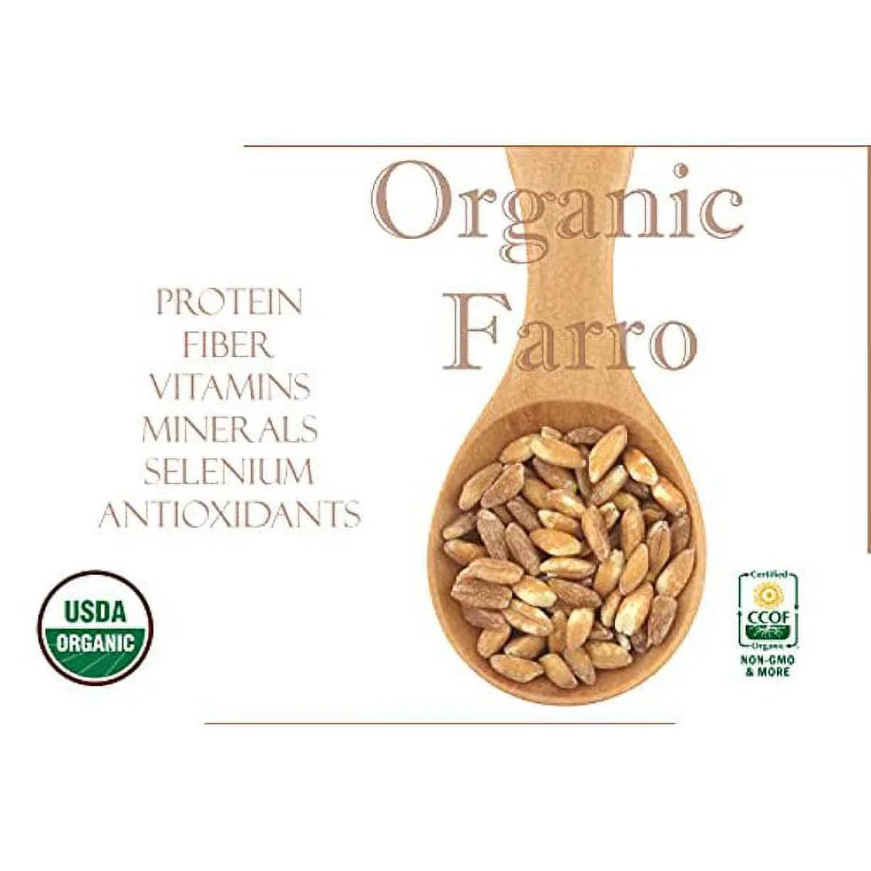 Protein, - Vegan, Organic Non-GMO, (7LB) Rich, Bulk, Kosher Pearled Farro Fiber Raw, Italian