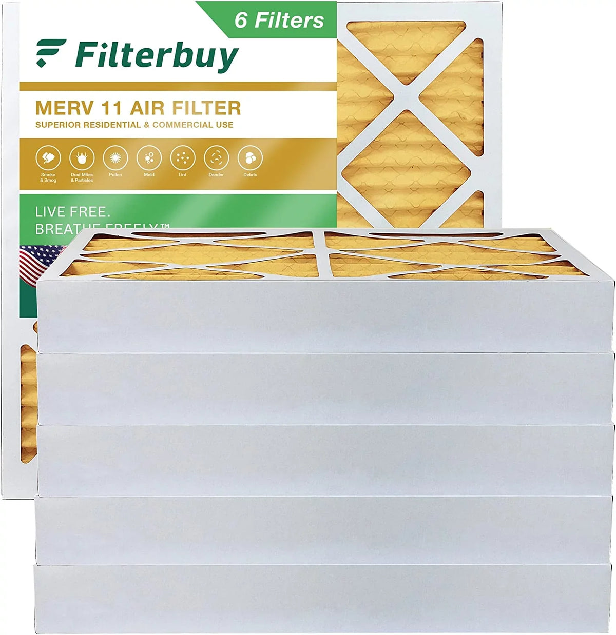 12x12x4 Pleated 11 Furnace Filterbuy HVAC (6-Pack) Air AC Filters MERV