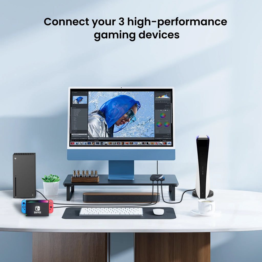 2.1 1 Splitter NS HDMI HDR Switcher 2.1 Out, NEWCARE ft Selector HDMI 3 HDMI Roku 2.6 in Switch Dolby HDMI Cable, 4K@120Hz Switch 3D Box Fire Stick with Supports 3 Atmos Port 8K@60Hz PS4/PS5 Xbox for