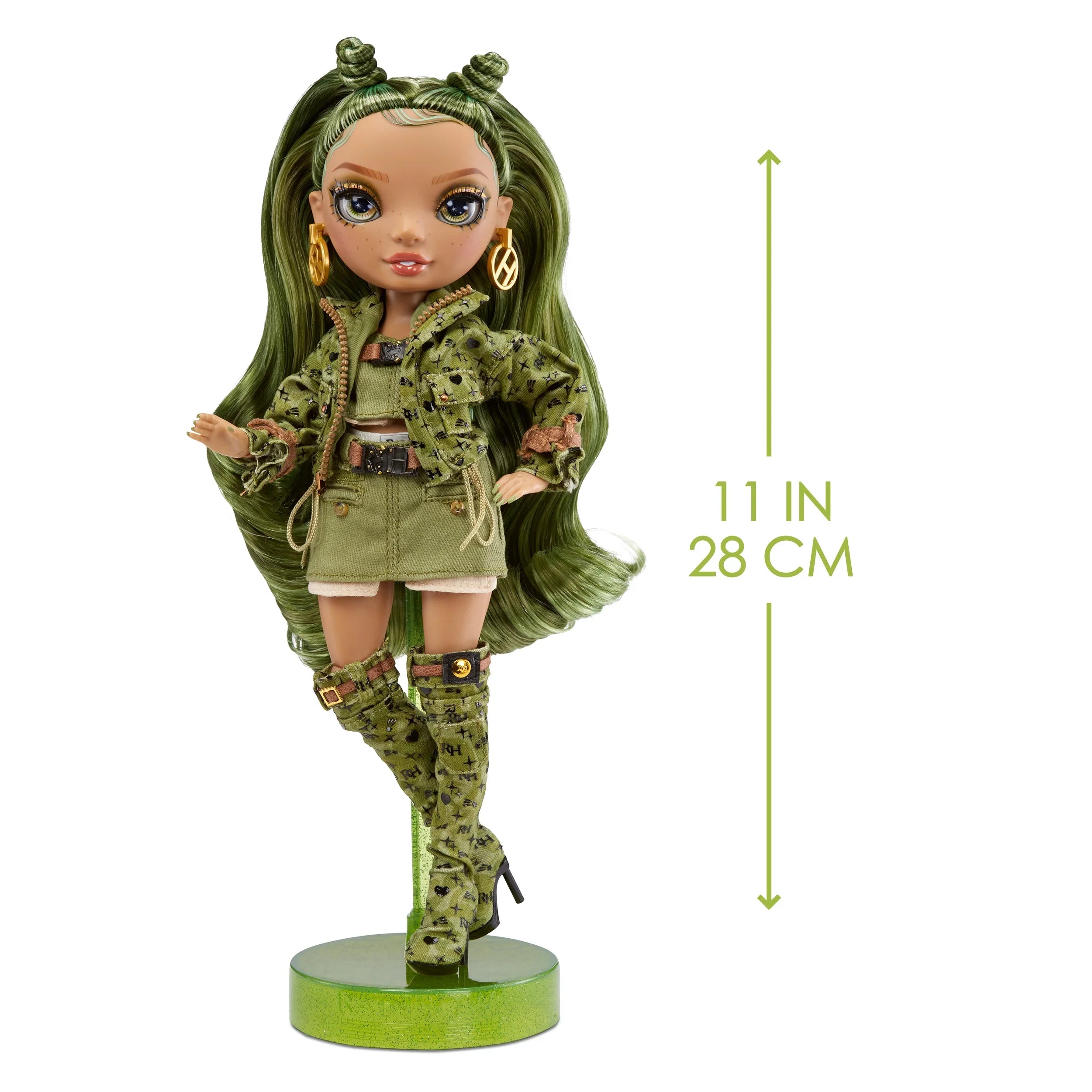 Kids Accessories. Doll, Rainbow Play and Years 4-12 Gift Camo & Colorful Outfit Collectors Fashion Olivia, Green High Old 10+