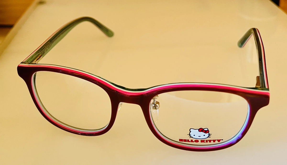 285 Soft Plastic Girls Eyewear 45mm Kitty Frame Rectangle Red Hello