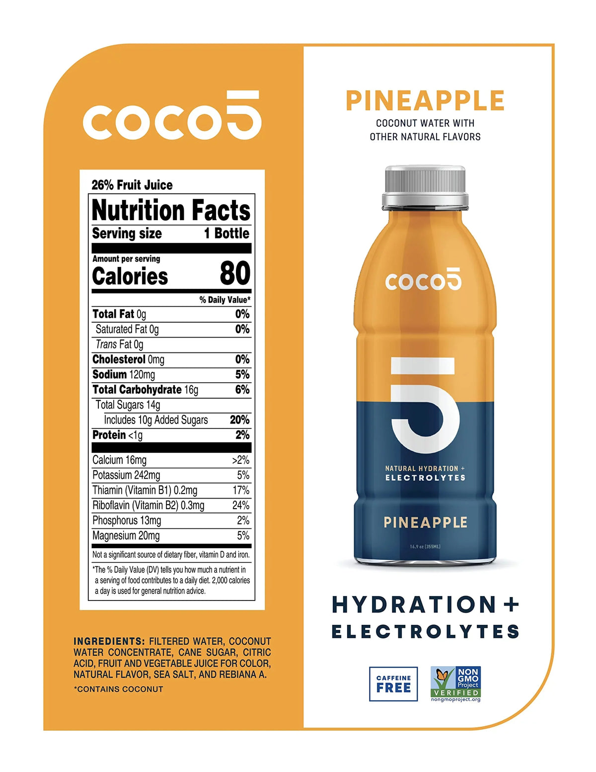 Artificial | | Athletes Nothing Gluten | | Non-GMO Natural Pineapple Developed Free Less Pro Sports 12) Clean for | (Pack 50% by COCO5 | Sugar 16.9 Pro 100% | Hydration OZ - Flavor Trainers