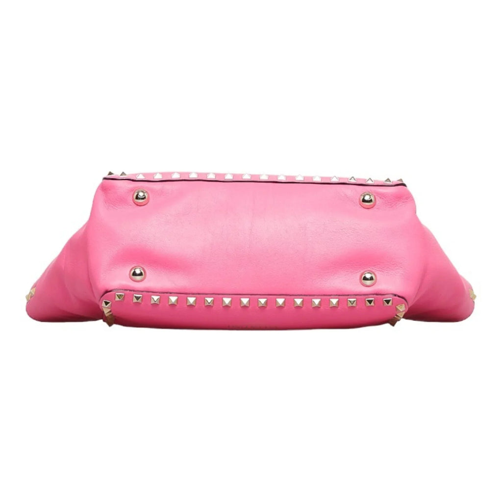 bag handbag leather pink Valentino Pre-Owned Rockstud (Good) VALENTINO shoulder ladies