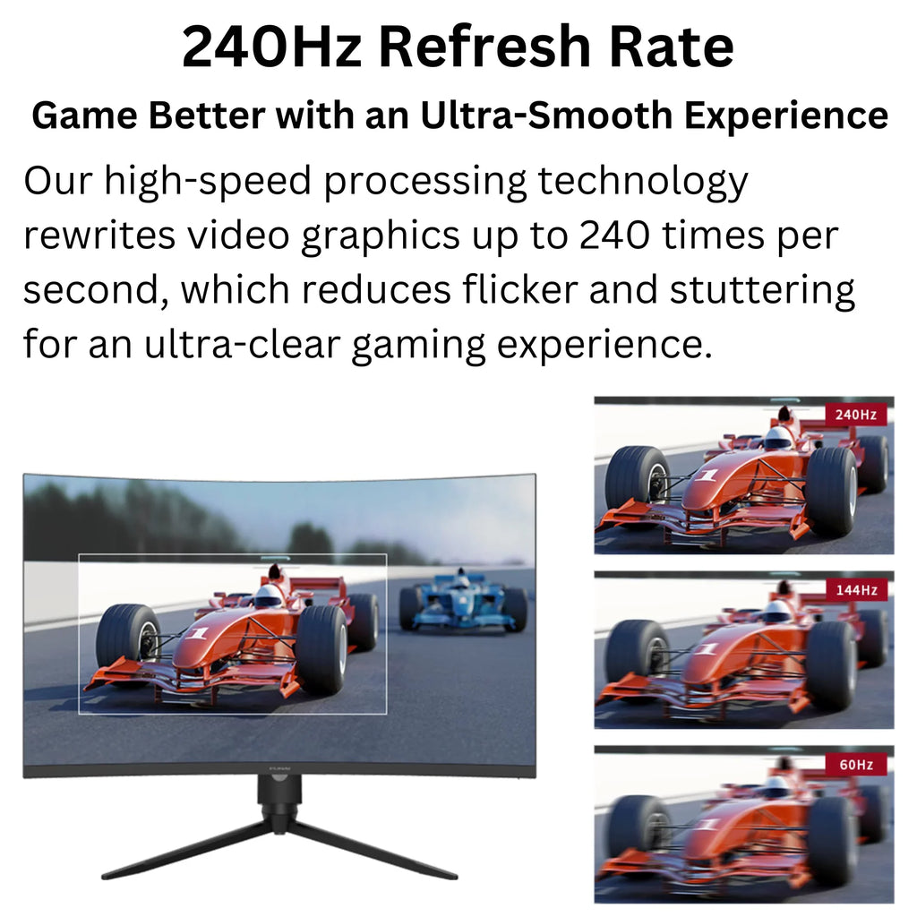 1ms, HDR, Enabled 27" Premium FHD Monitor Gaming AMD (FGM-27F445) 240Hz, Funai FreeSync™ VA,