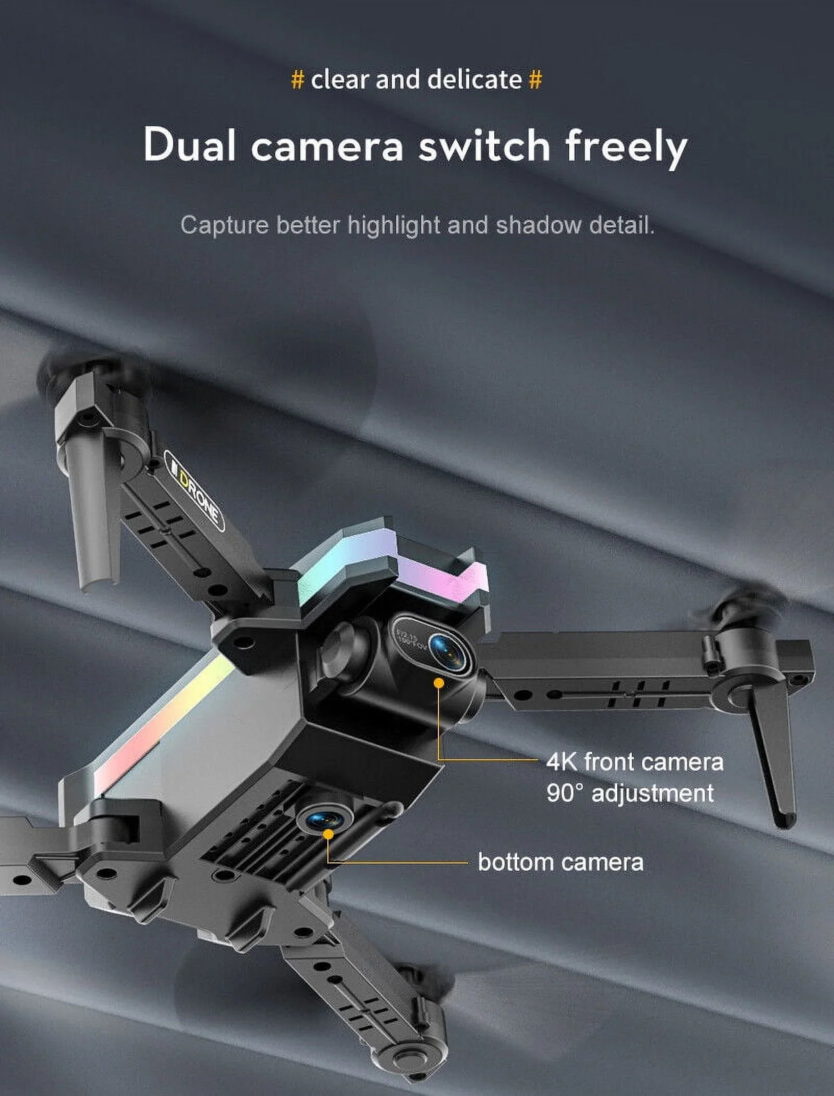 Pro Aerial Quad - Camera JahyShow SkyCapture Folding Photography HD Drone Dual - Mini Black 4K with