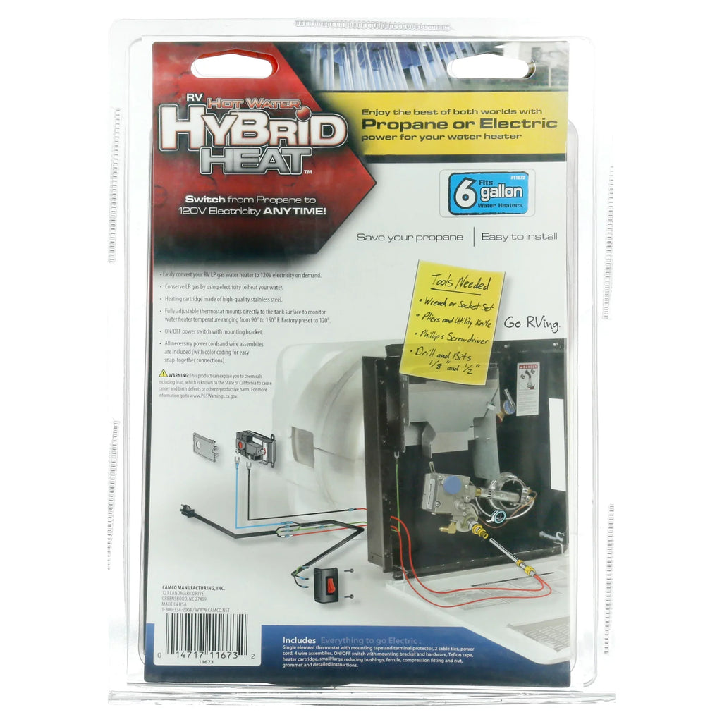 Electricity Converting Camco On Heaters 11673 Converter Demand - RV LP for to Gas Water 6 120V gal. Heater Water