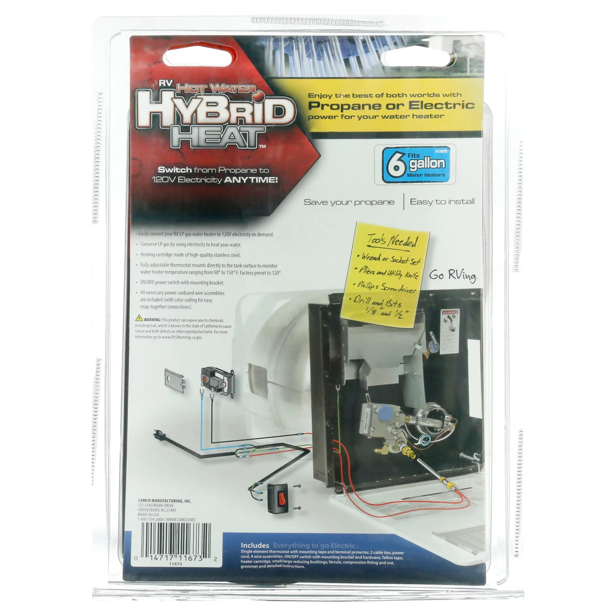 Electricity Converting Camco On Heaters 11673 Converter Demand - RV LP for to Gas Water 6 120V gal. Heater Water