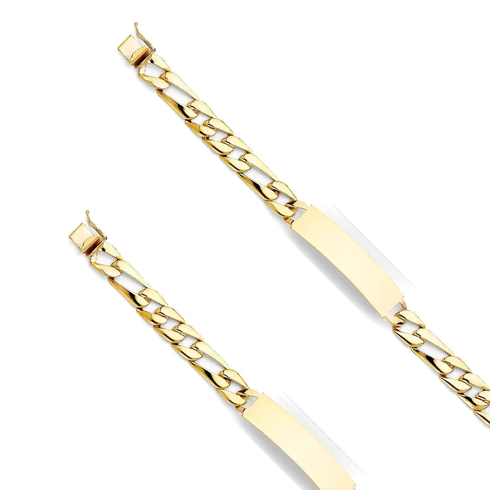 14KY ID Gold - | 16.8 Cuban Men’s and 14k Gift 8" | Yellow for Women Stamp Gold Weight Chain Men| for Bracelets Jewelry Bracelet Link Elegant