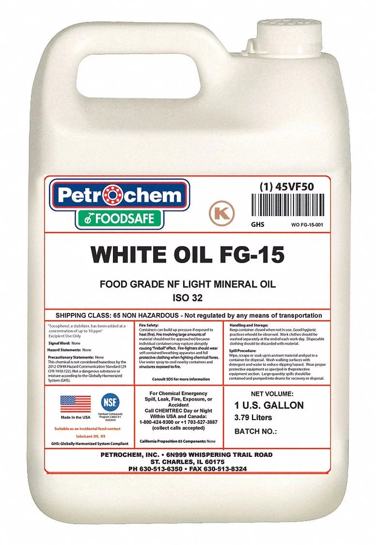 Petrochem Grade,1 FG-15-001 Mineral Hydraulic WO gal. Oil,Food