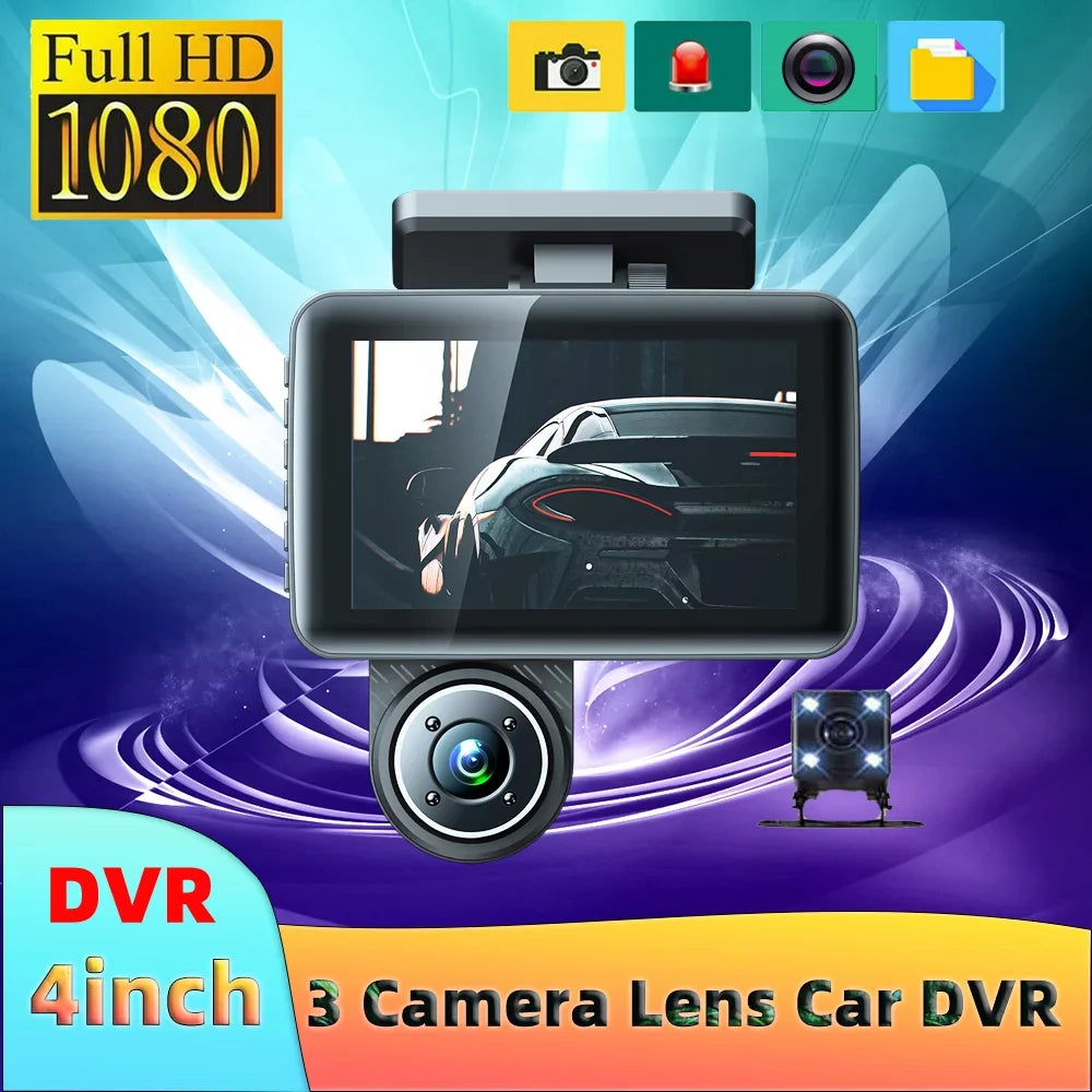 Dash Auto Mirror Recorder Car Cam, Recording Safety Rearview Apexeon 4in Clear Driving Camcorder, Car Video