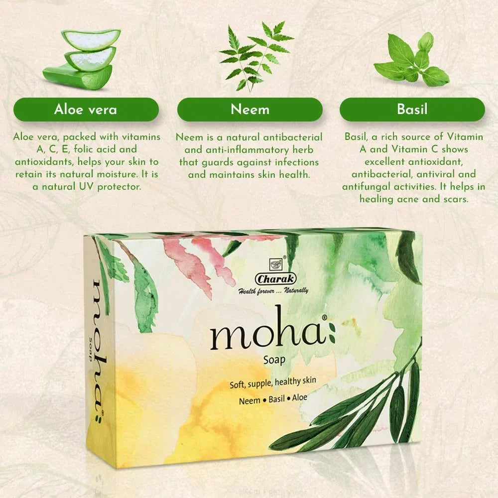 Gel, Moha With & 100 Pamer Face Bathing Of Soap, Vera Soap X Body Gram Goodness 3 & Herbal Aloe Unisex Product Soap, Basil Neem,