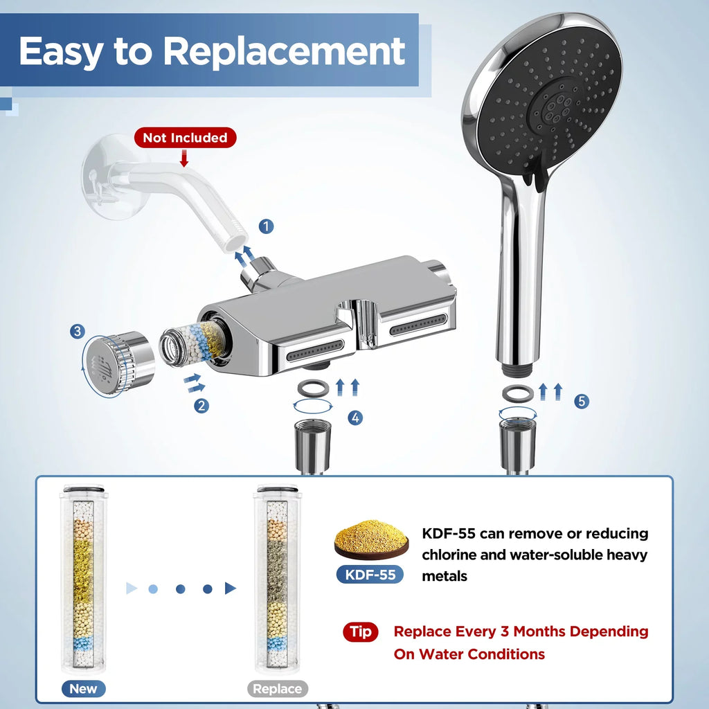 Modes Held Hand Pressure with Combo HOPOPRO 1 5 and SPA Head Shower High Shower Shower Head Filter in 3 System Handheld Showerhead Massage