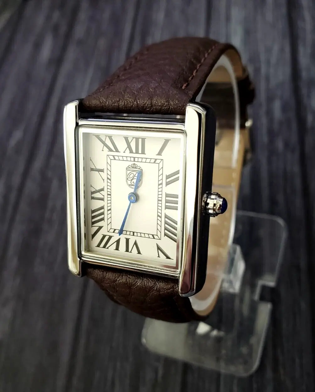 Mens Watch Lucerne Band Brown Must Style Louie Swiss Tank Classic Pierre Classic Dress Vintage